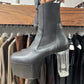 Rick Owens Black Leather/Clear Heel Kiss Boots