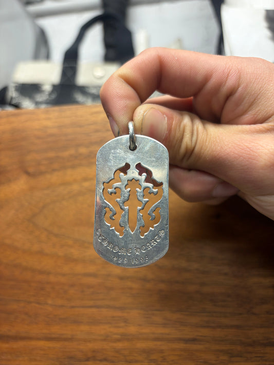 Chrome Hearts ‘Vine/Dagger’ Cutout 925 Silver Dog-Tag Pendant