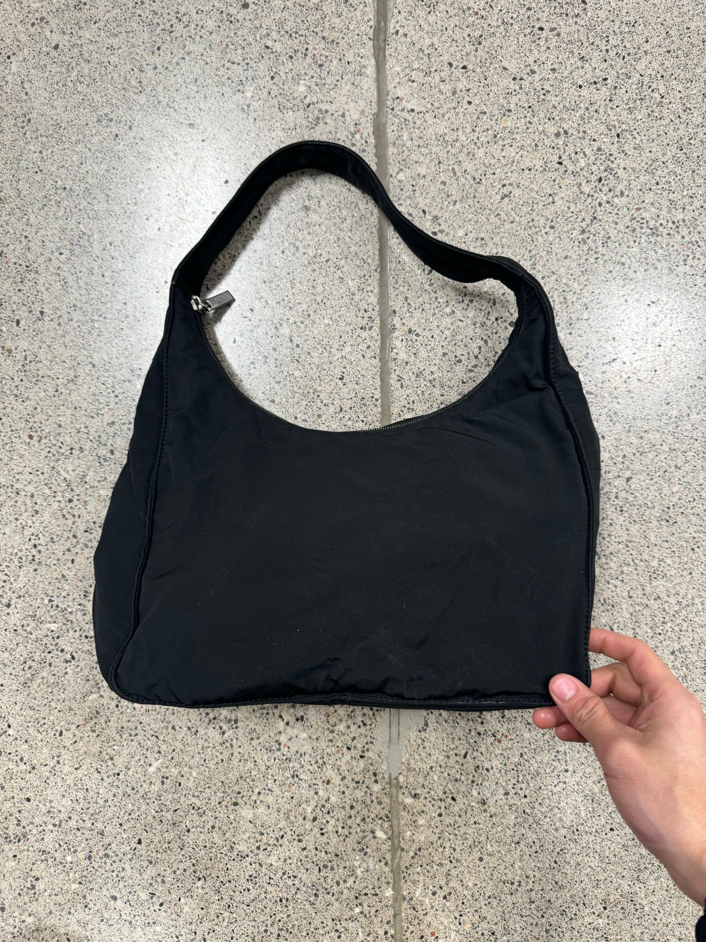 Bottega Veneta Black Canvas Hobo Bag