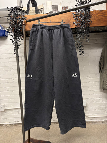SS2025 Balenciaga x Under Armour Heavyweight Wide Leg Black Sweatpants