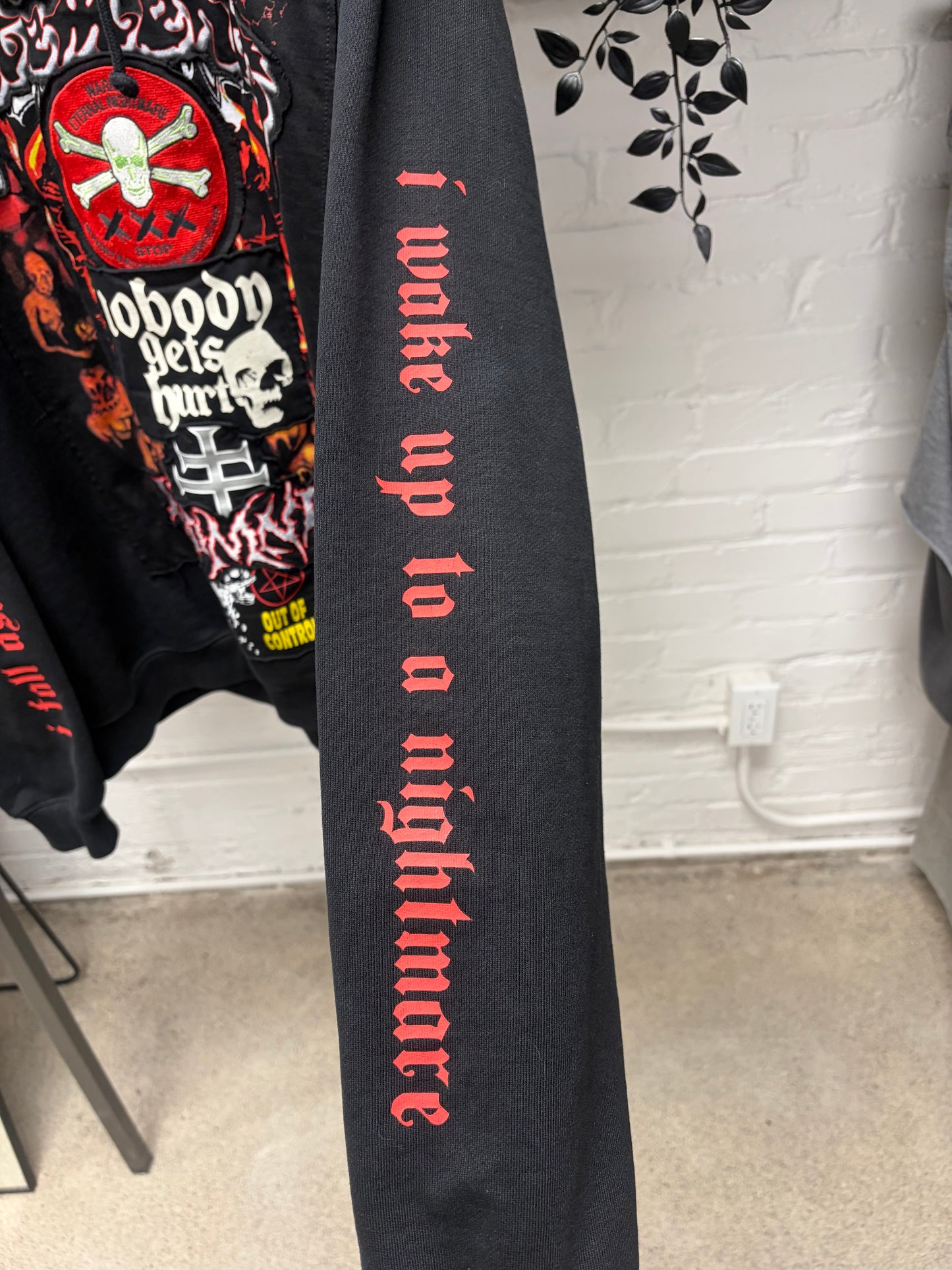 SS2022 Vetements ‘Metal Patched’ Black Oversized Hoodie