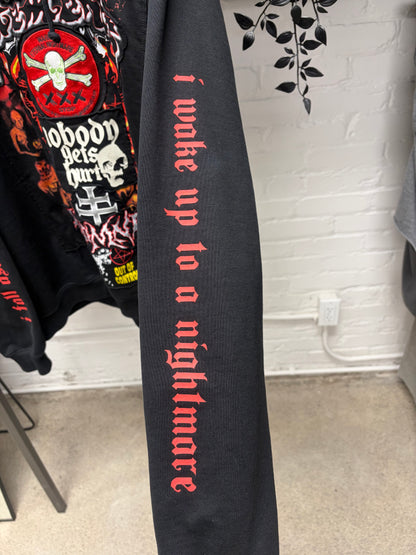 SS2022 Vetements ‘Metal Patched’ Black Oversized Hoodie