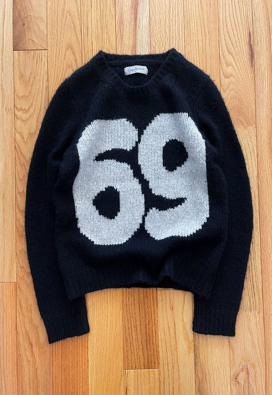 Autumn Winter 2012 Yohji Yamamoto ‘69’ Graphic Wool Knit Sweater.