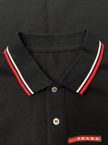 2018 Prada ‘Linea Rossa’ Red Stripe Logo Polo