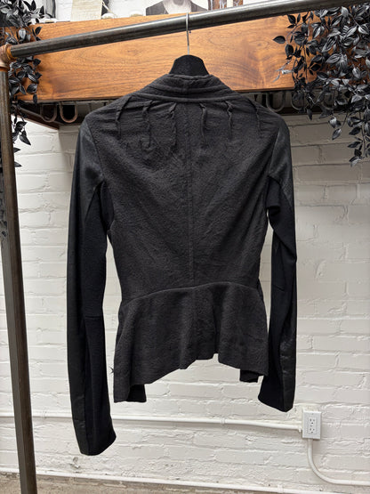 Early 2000s Rick Owens O&M Era Leather Sleeve Hook Closure Top