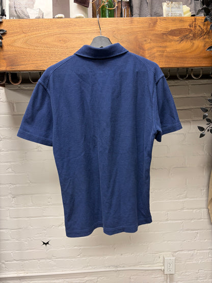 Berluti Blue Cotton Polo with Navy Underside Collar