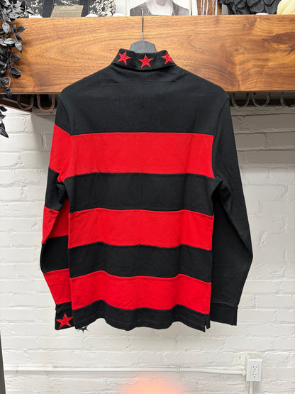 AW2014 Givenchy ‘Stars & Stripes’ Red/Black Long Sleeve Polo