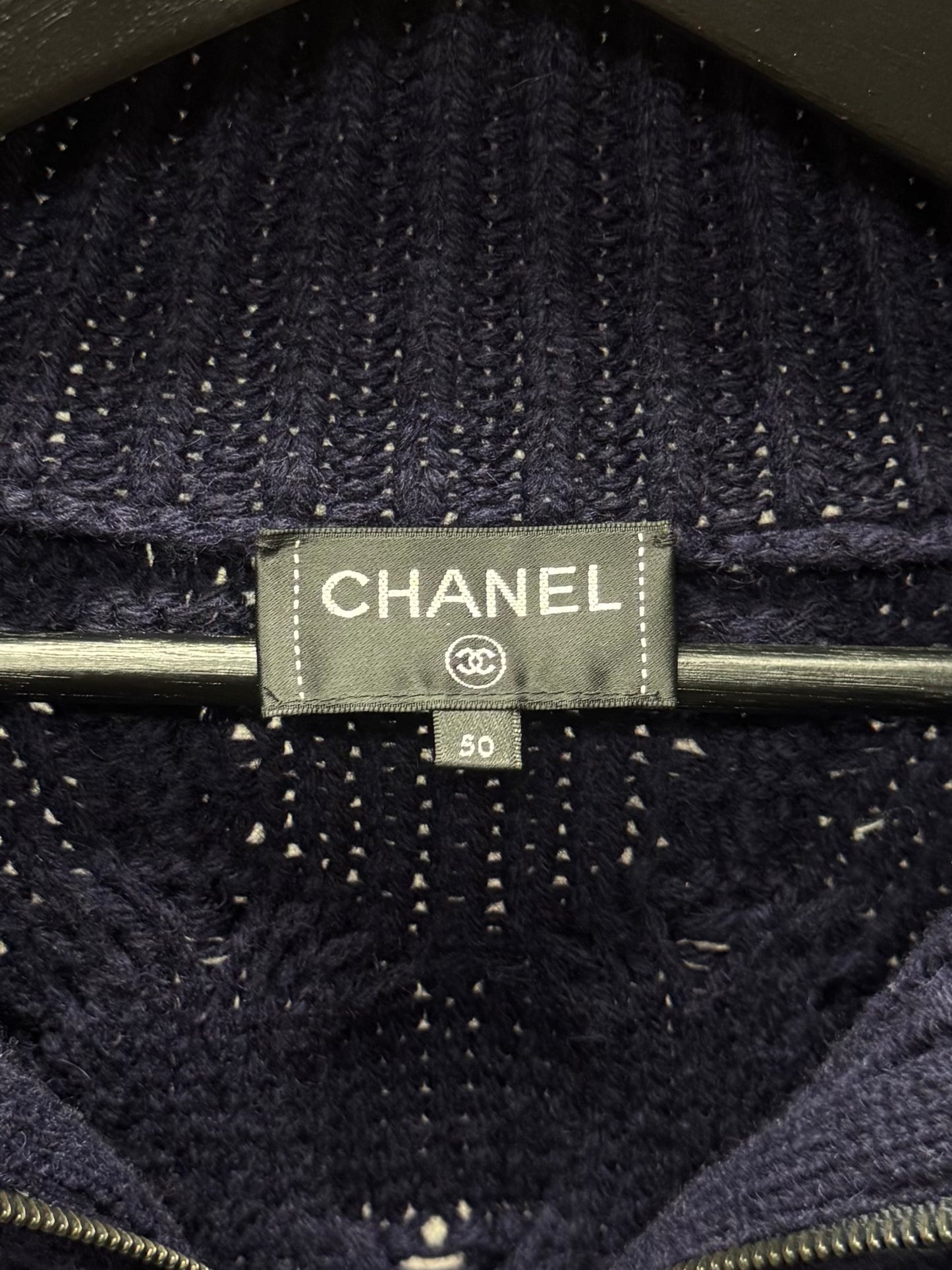 AW2003 Chanel ‘Fisherman’ Purple Cable Knit Quarter Zip Sweater