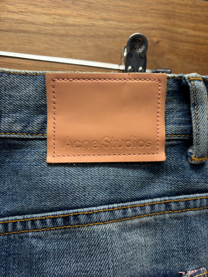 Acne Studios ‘1993’ Mid Torn Blue Washed Bootcut Denim