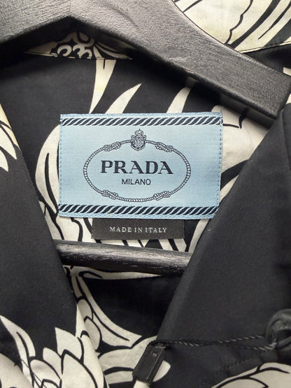 Prada Flame Camp Collar Short Sleeve Shirt