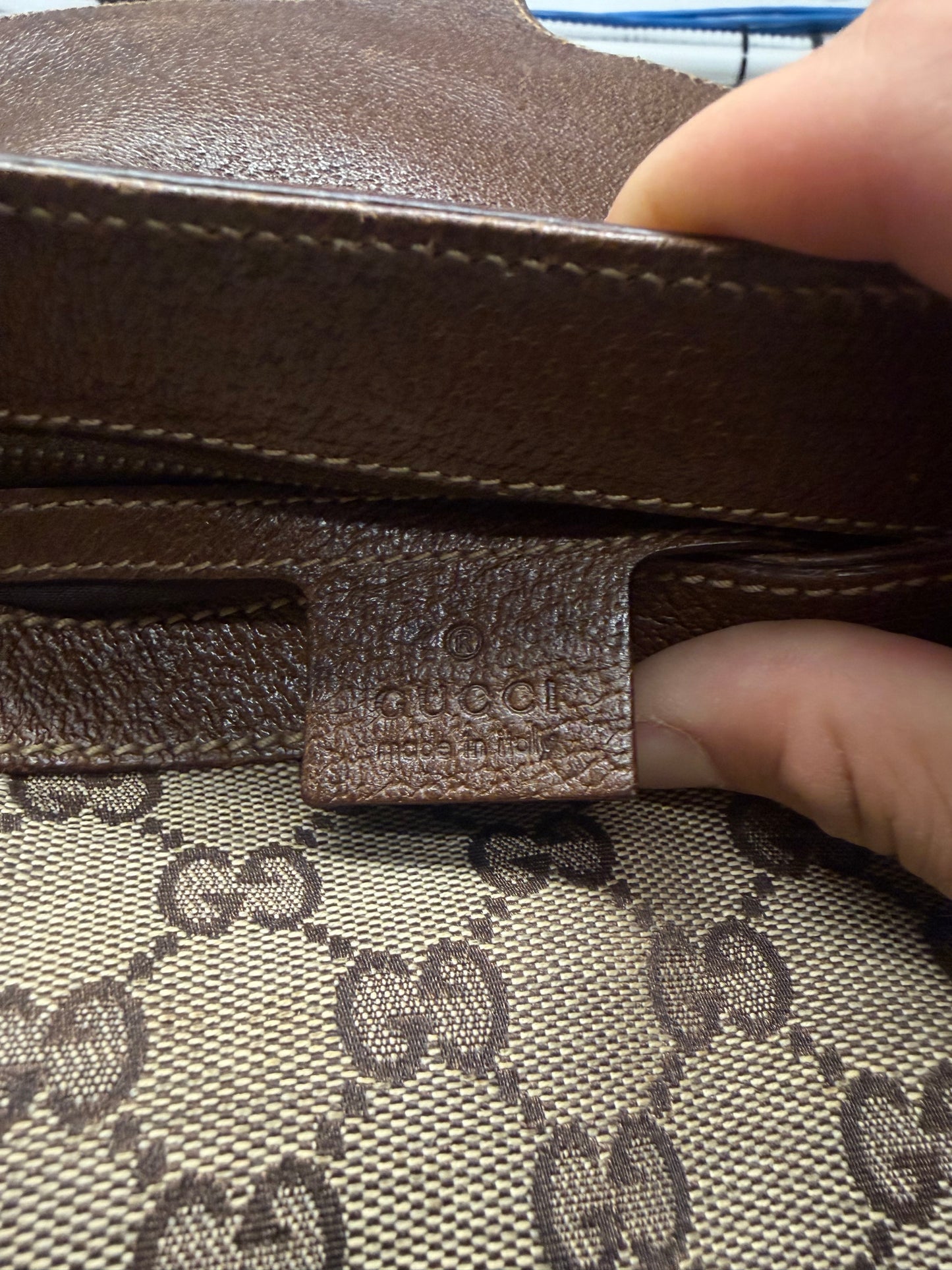 Gucci Canvas Monogram Studded ‘Pelham’ Runway Flap Bag