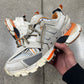 Balenciaga White/Orange Track Runner Sneakers