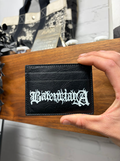AW2023 Balenciaga ‘Heavy Metal’ Black Leather Cardholder Wallet