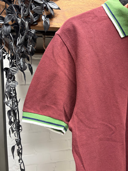 2007 Comme Des Garçons Homme Plus Two Tone Red/Green Cotton Polo