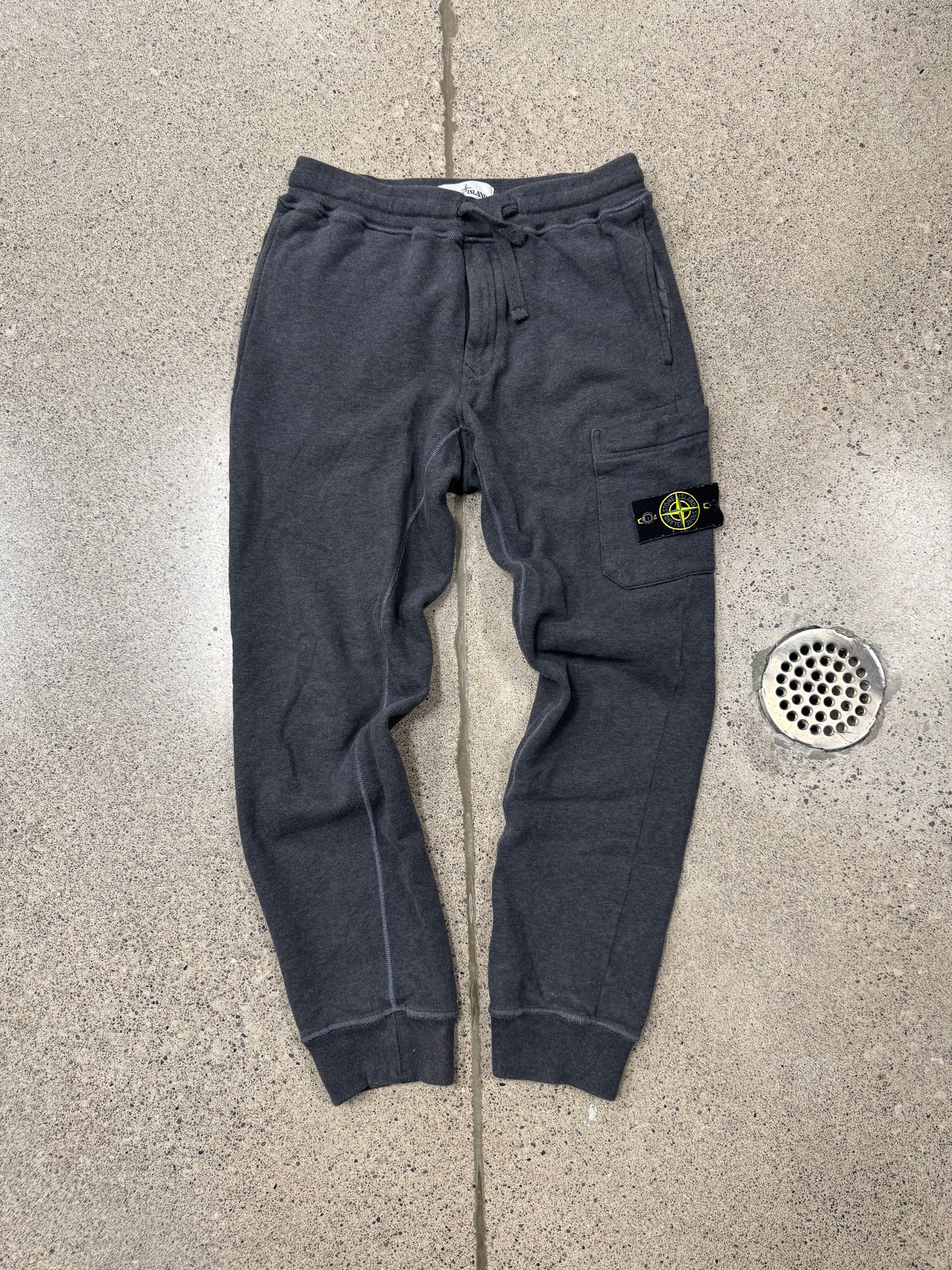 Stone Island Grey Badge Logo Sweatpants