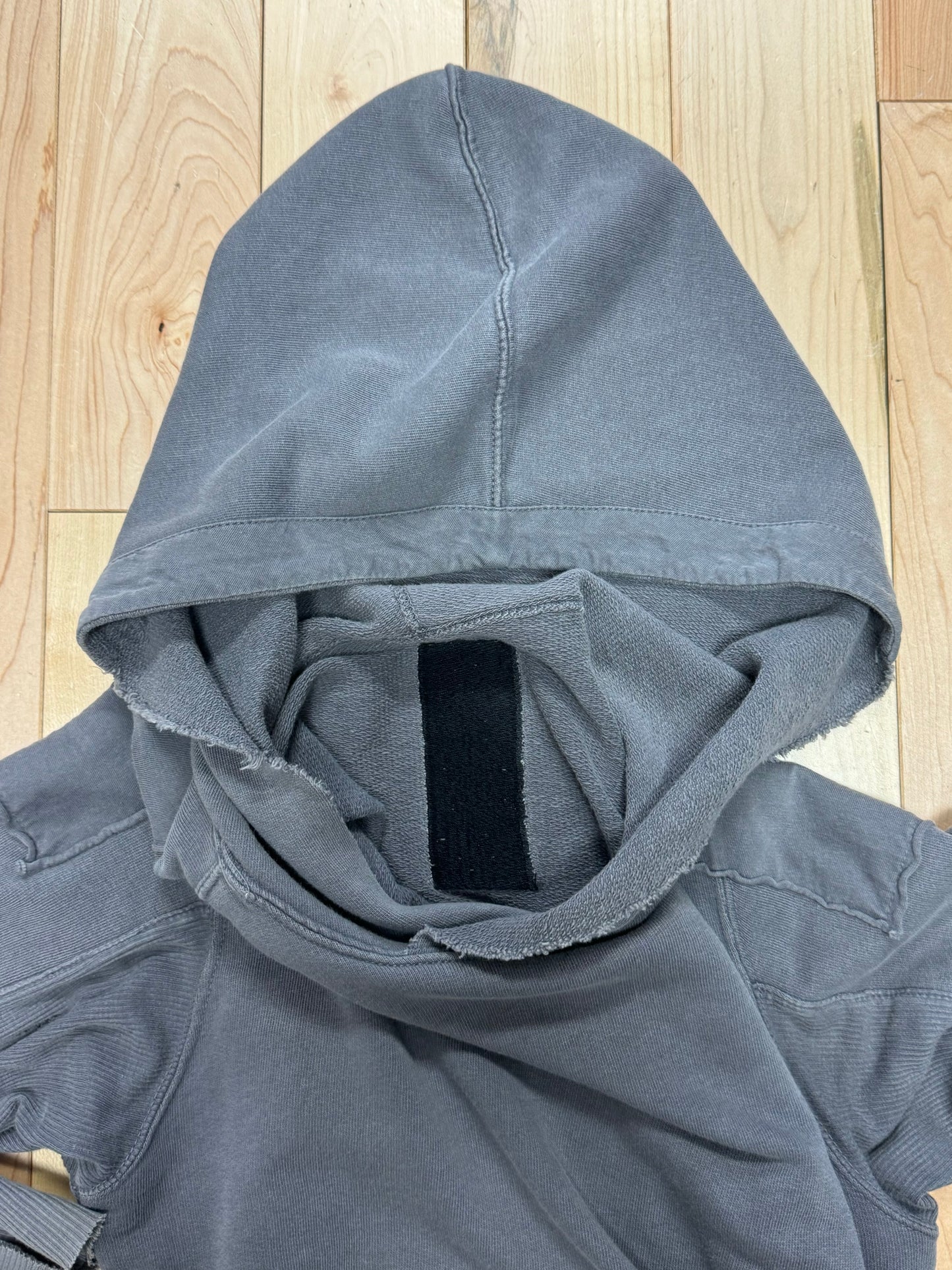 2000s Rick Owens ‘Slab’ Bruised Purple Distressed Hoodie