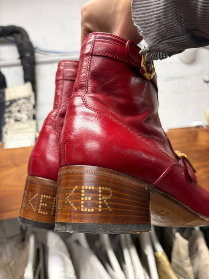 AW2019 Gucci by Alessandro Michele ‘Sucker’ Red Platform Leather Pointed Toe Boots