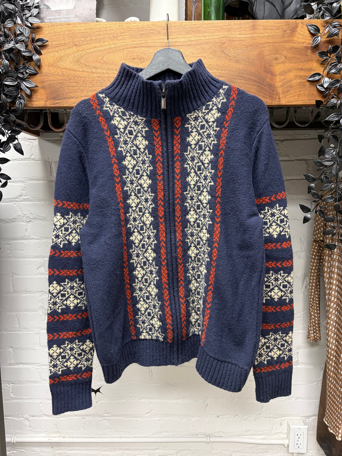 Vintage Jean Paul Gaultier ‘Nordic Pattern’ Zip-Up Knit Sweater
