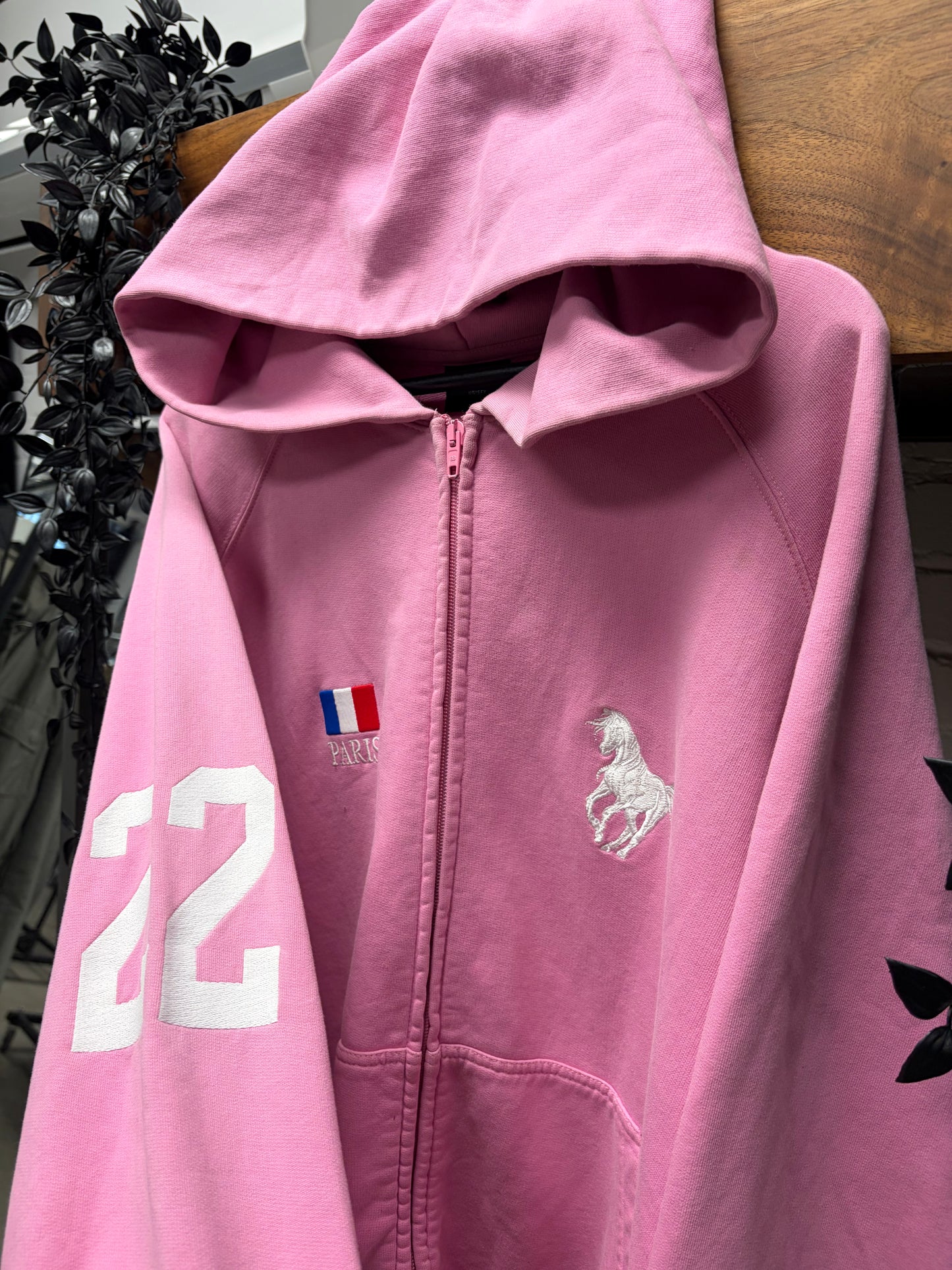 AW2022 Balenciaga ‘Polo’ Oversized Pink Zip-Up Hoodie