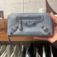 Balenciaga ‘Tour’ Baby Blue Leather Wallet