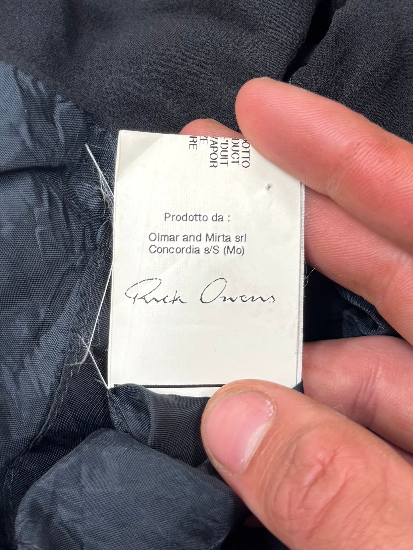 Rick Owens Olmar & Mirta Era ‘Sheer Back’ Zip Up High Neck Track Jacket