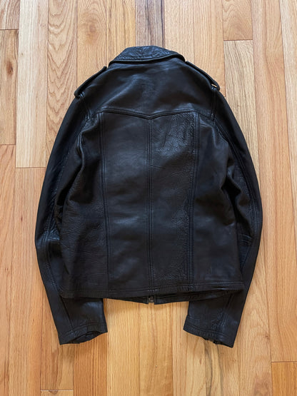 2000’s Lambskin Leather Dolce & Gabbana Six Pocket Leather Zip-Up Jacket