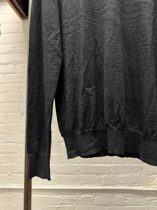 Dior Homme ‘Bee Motif’ Embroidered Logo Black Cashmere Sweater