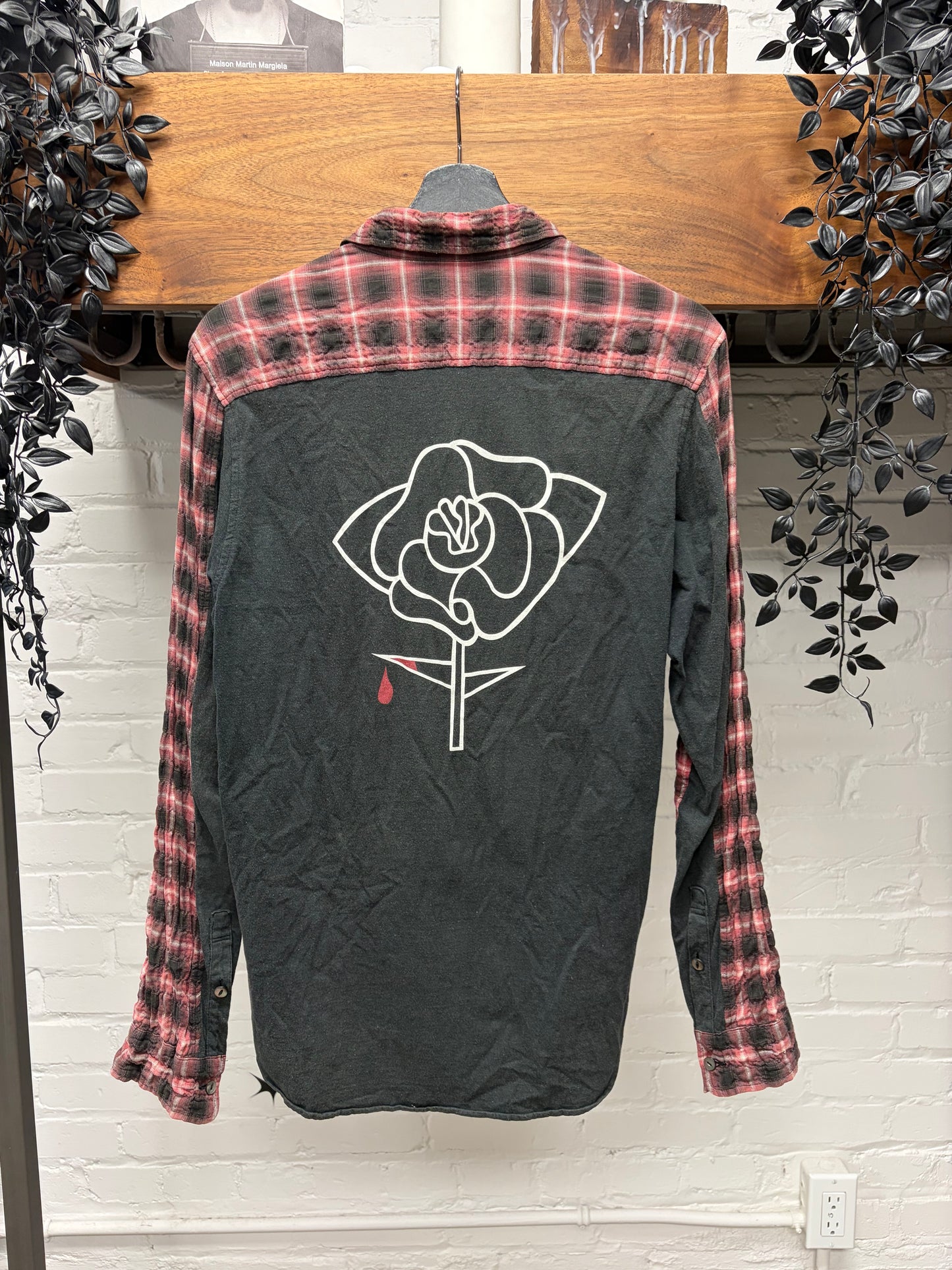 SS2007 Undercover Hybrid ‘Bleeding Rose’ Reconstructed T-Shirt Flannel