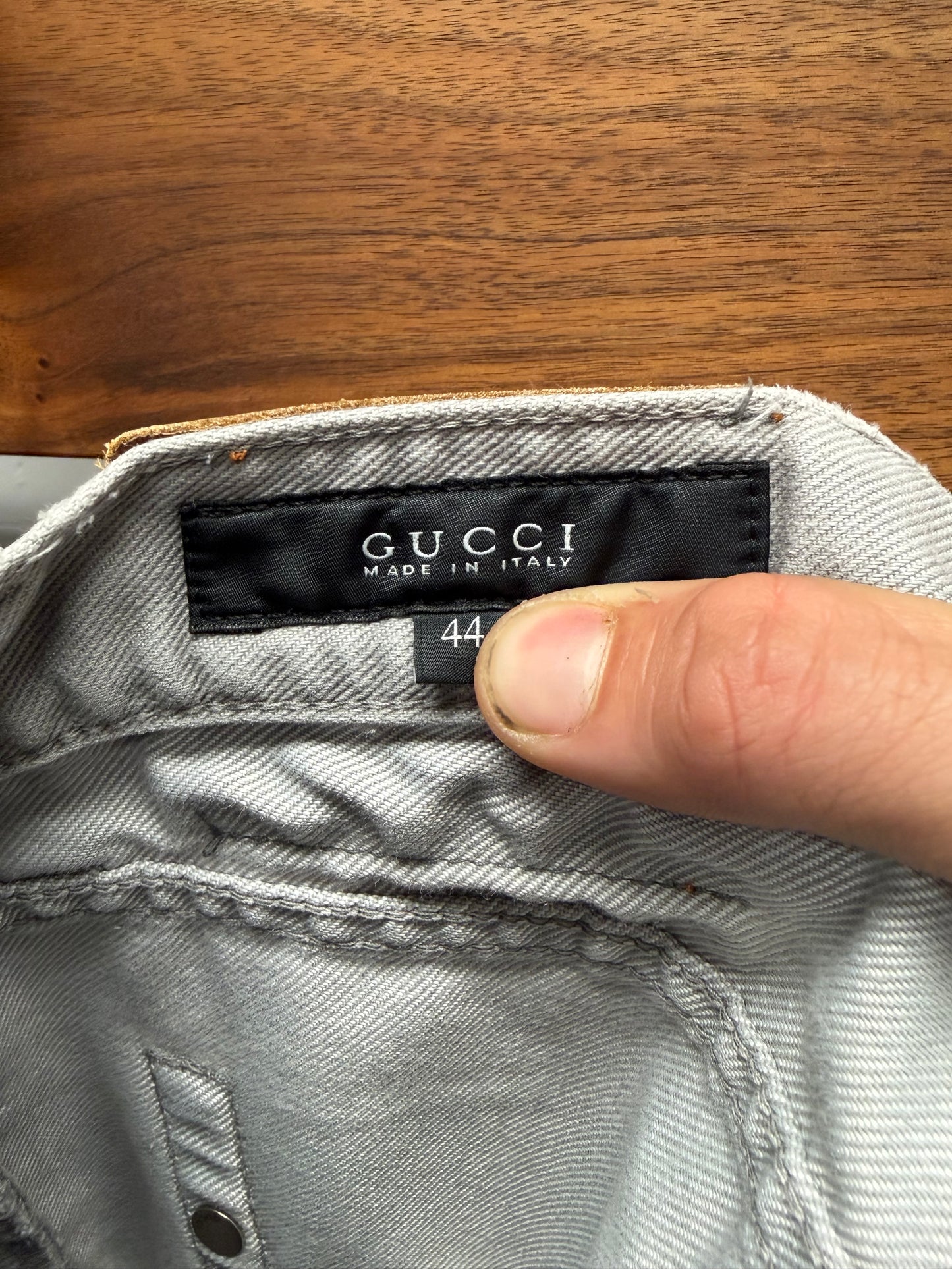 2000s Gucci Washed Grey Skinny Jeans