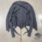 2000s Rick Owens ‘Lilies’ Dark Grey Tie Up Cardigan