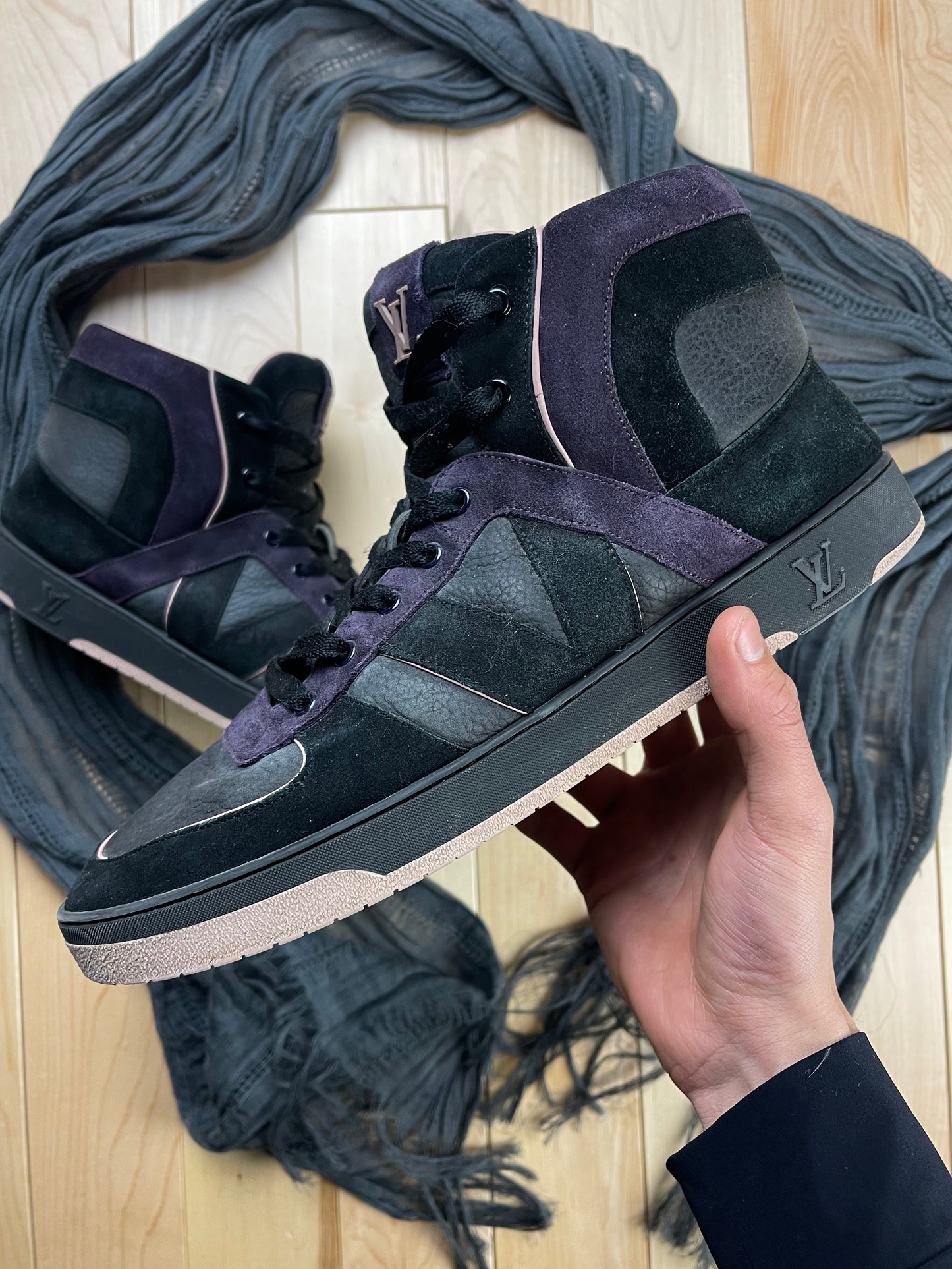 Louis Vuitton Suede Leather Purple Basketball Sneakers
