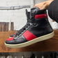 Saint Laurent SL/01 Court Red/Black Leather High Top Sneakers