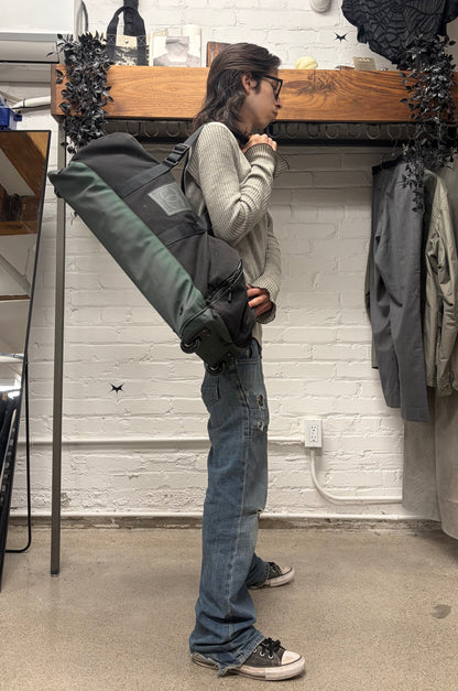 Vintage Chanel Black/Green Canvas Massive Roller Travel Bag