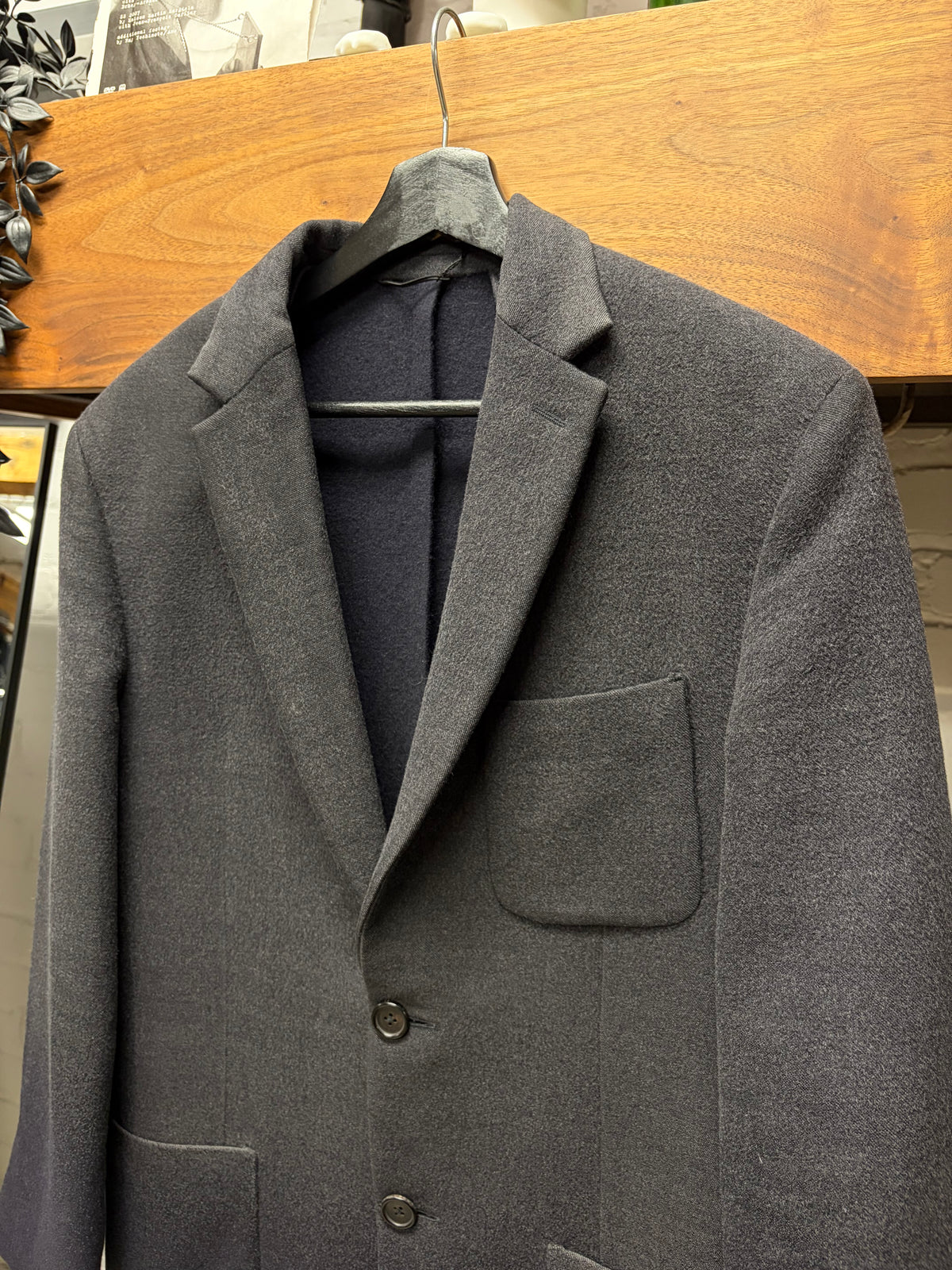 2014 Balenciaga Grey Gradient Fade Wool Coat