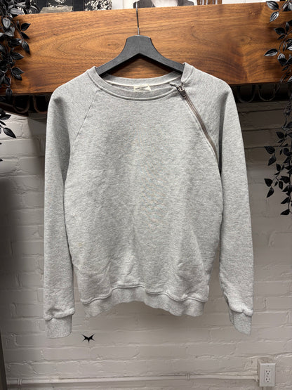 2014 Saint Laurent by Hedi Slimane ‘Shoulder Zip’ Grey Cotton Sweatshirt