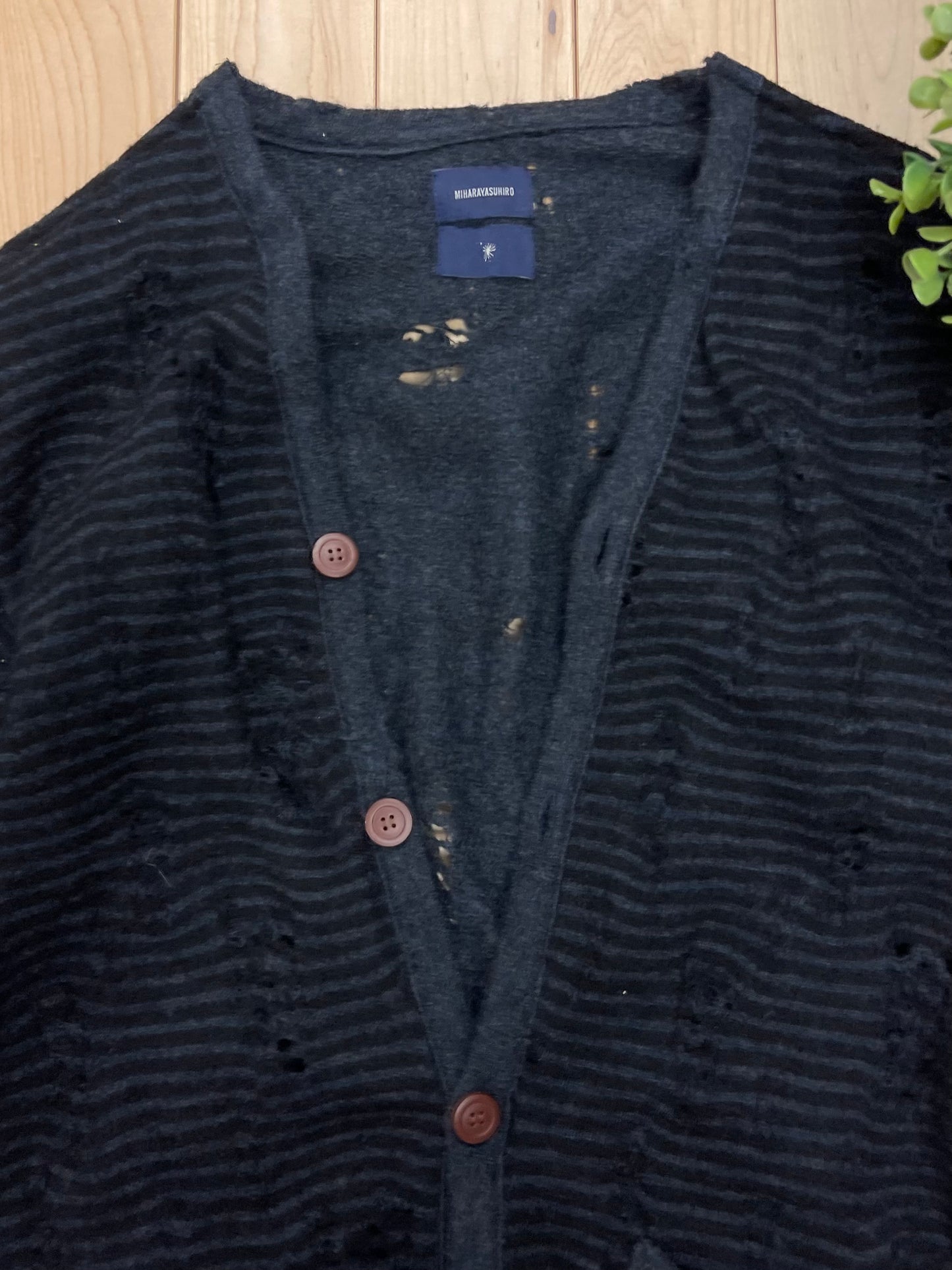 Mihara Yasuhiro Distressed Grunge Knit Cardigan