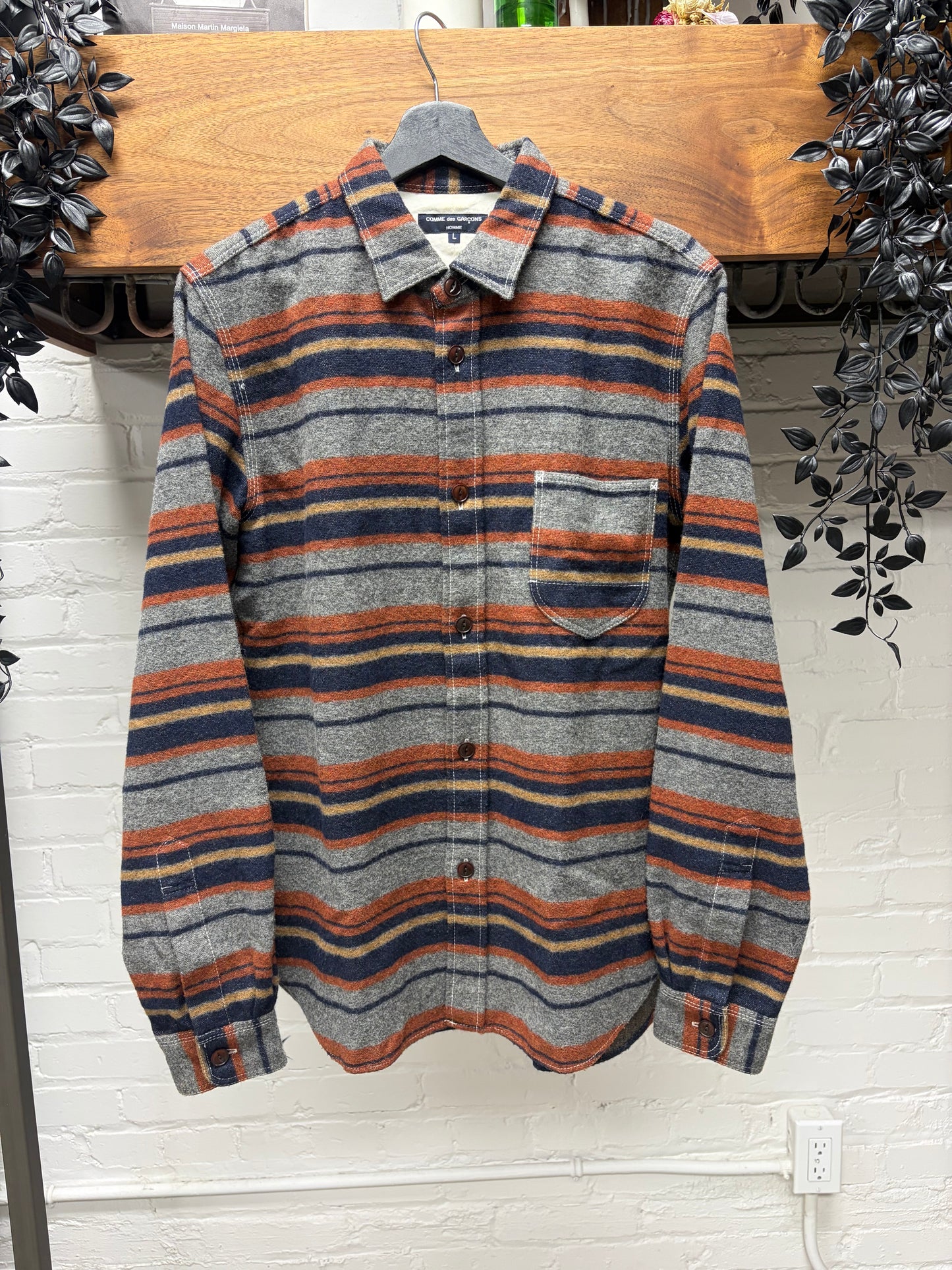 2013 Comme Des Garçons Homme ‘Blanket Liner’ Wool Button Up Shirt
