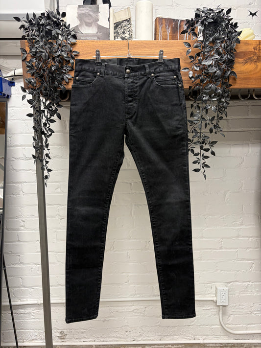 Balmain Embroidered ‘B-Crest’ Black Skinny Jeans