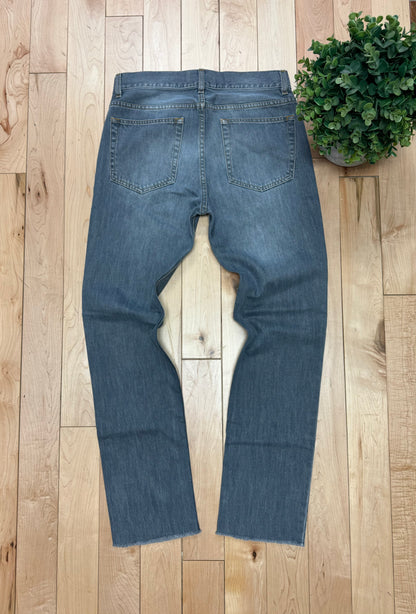 Acne Studios Washed Grey Raw Hem Denim