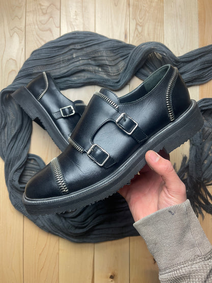 Giuseppe Zanotti Crepe Sole Leather Zipper Derbies