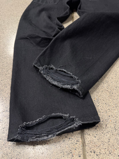 2022 Balenciaga ‘Heel Bite’ Black Bootcut Denim