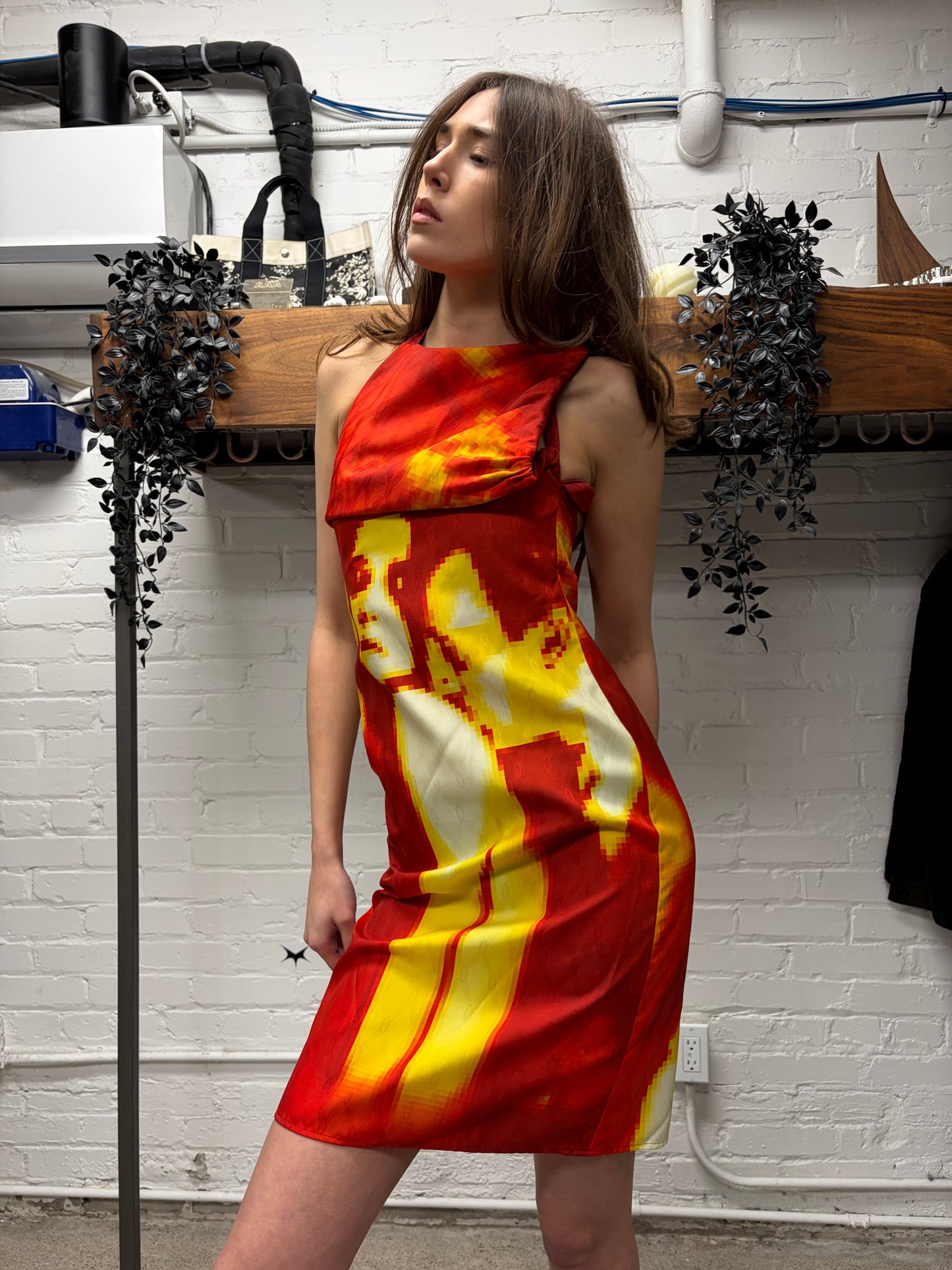 AW1998 Jean Paul Gaultier ‘Vampire’ Pixelated Print Dress