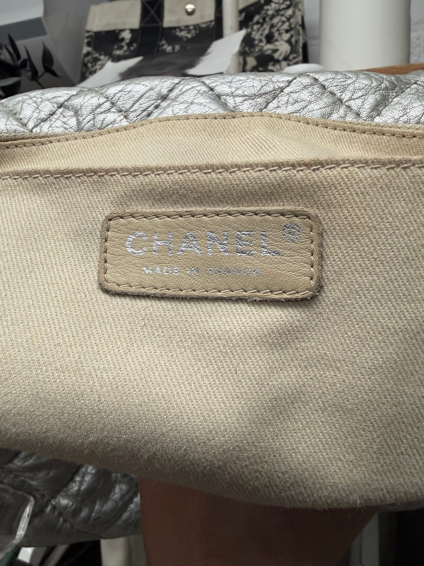 2011 Chanel ‘Ice Cube’ Silver Medium Top Flap Leather Bag
