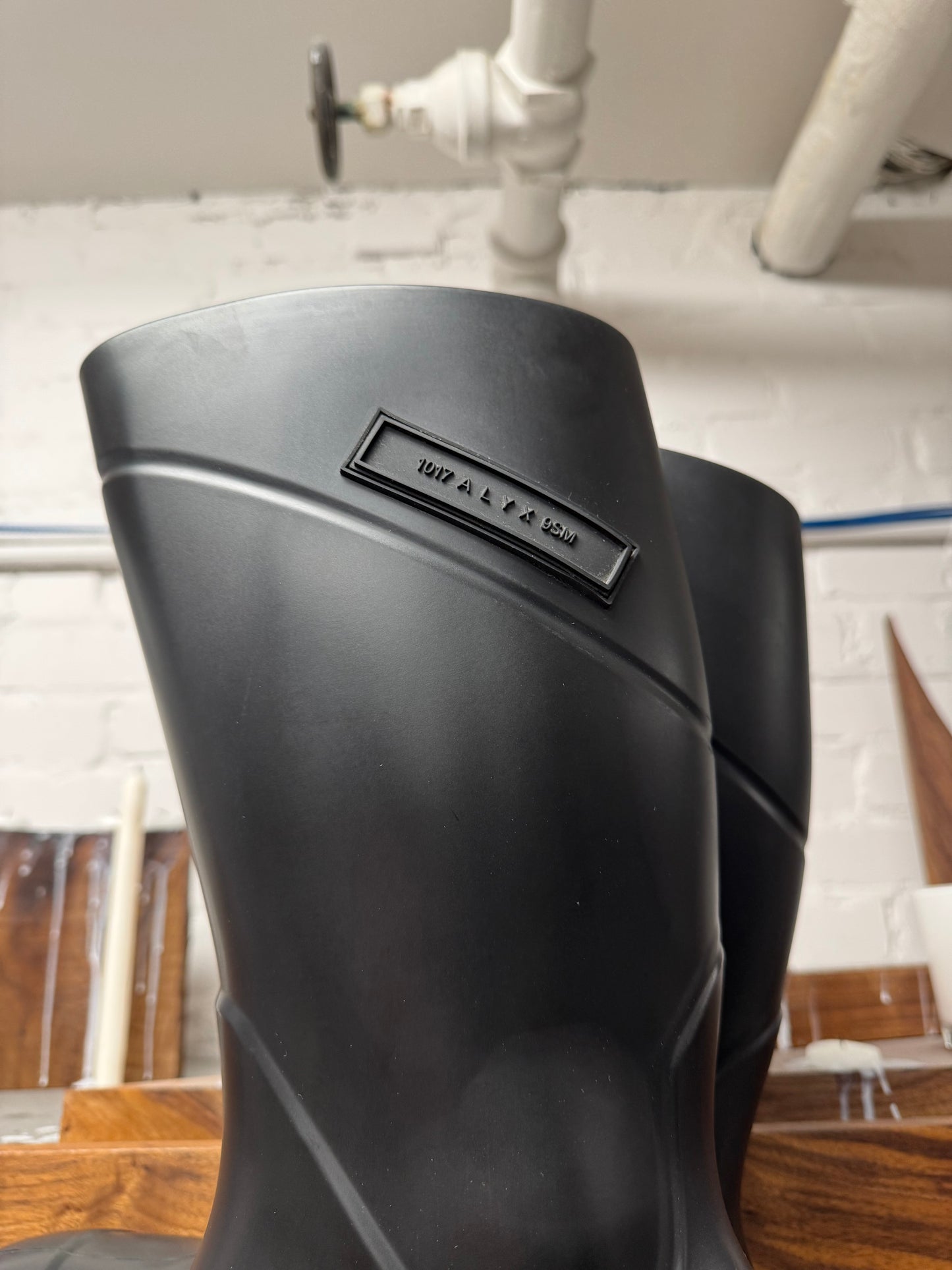 Alyx Studios ‘Wellington’ Black Waterproof Rubber Rain Boots