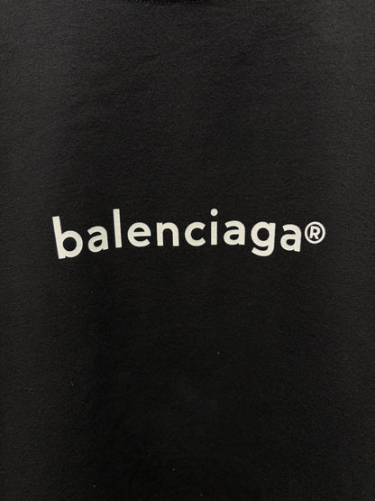 2020 Balenciaga ‘Simple Logo’ Black Oversized T-Shirt