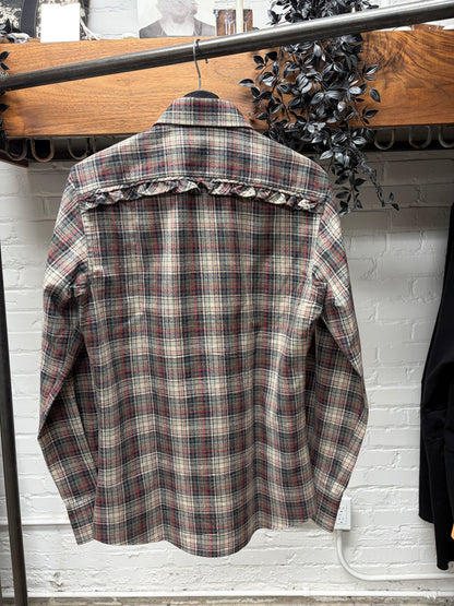 Gucci Plaid Western Shirt with Pleated ‘Ruffle’ Detailing