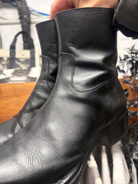 Acne Studios ‘Bruno’ Pointed Toe Black Leather Ankle Boots