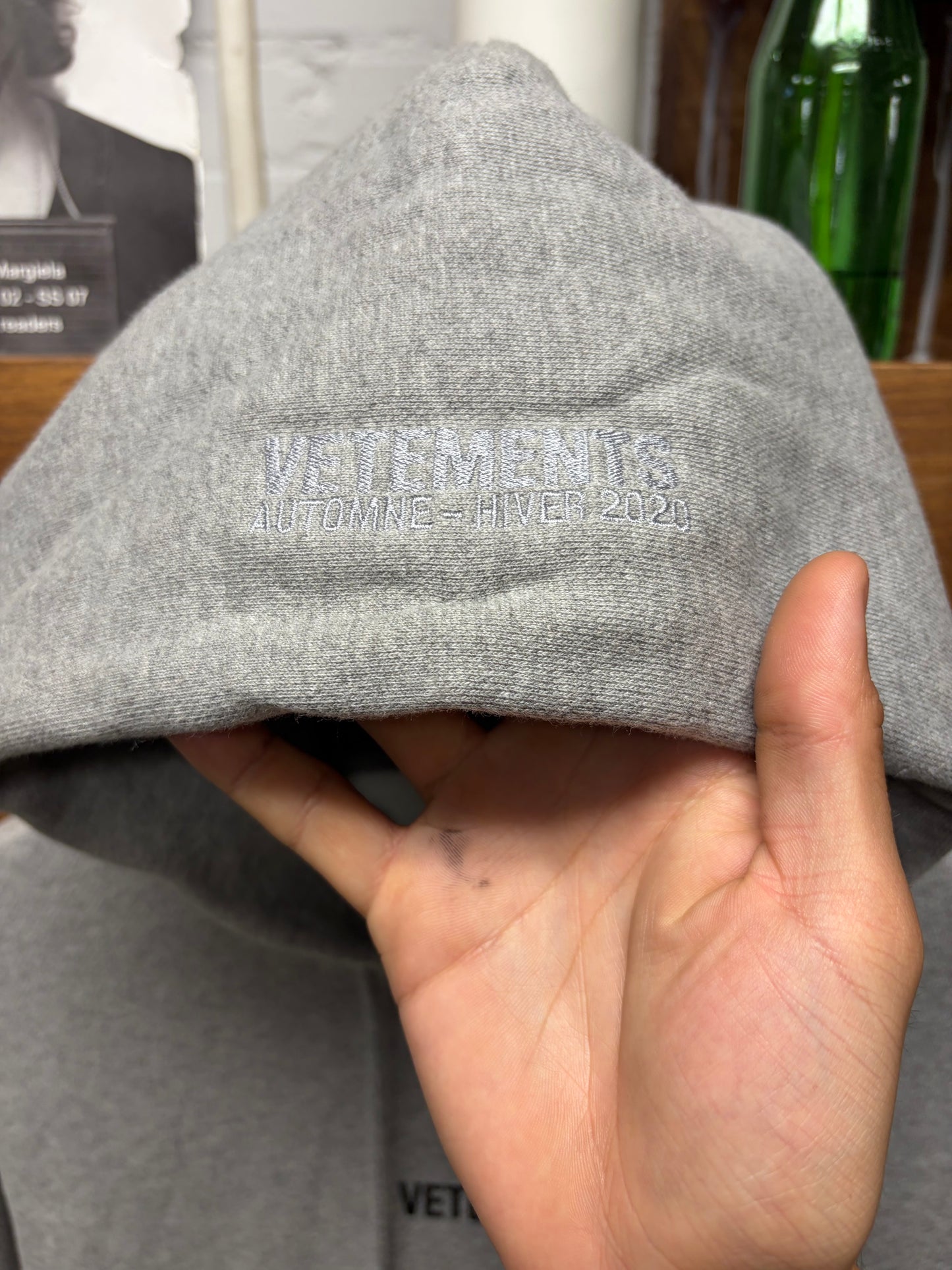 Vetements ‘Limited Edition’ Embroidered Logo Grey/Black Pullover Hoodie