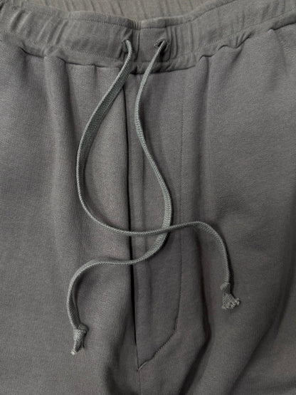 AW2020 Julius ‘Dust’ Brown Drawstring Cotton Sweat-Shorts