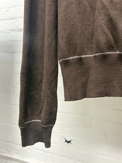 Miu Miu Contrast Stitch ‘Chocolate Brown’ Knit Polo